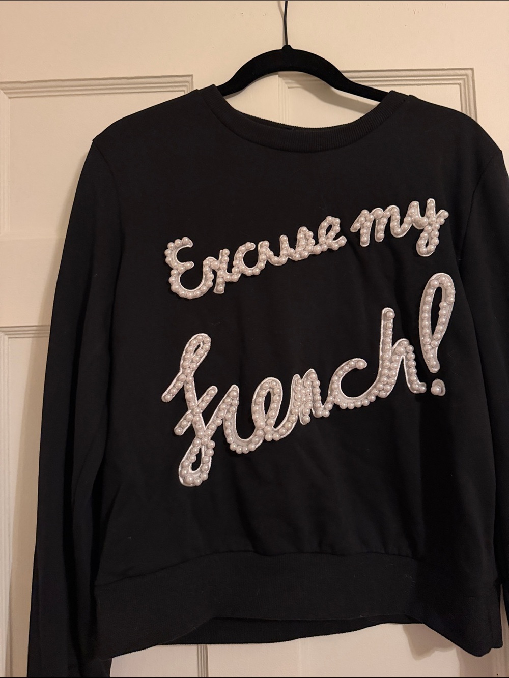 Endless Rose Black Pearl Script Sweatshirt